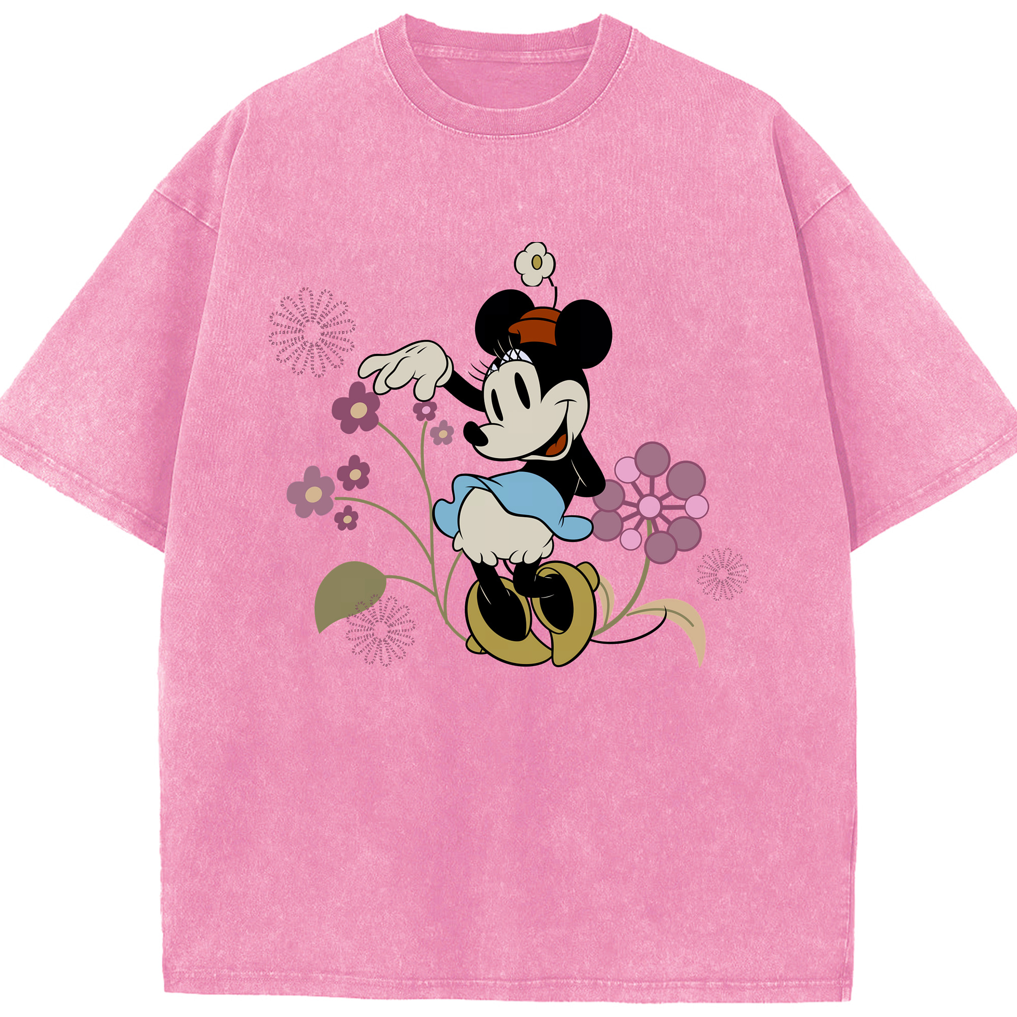（画像用） ミッキーマウス Mickey Mouse 綿100% ヴィンテージ風 半袖Tシャツ（フロントプリント）